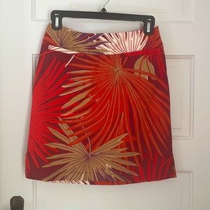 Gap mini skirt with tropical pattern